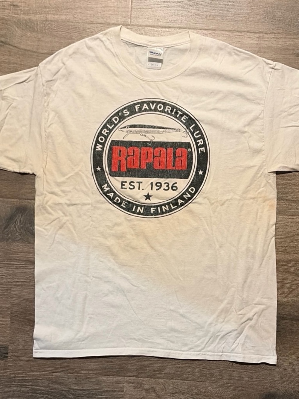 Vintage Rapala Fishing Graphic T-Shirt White Large